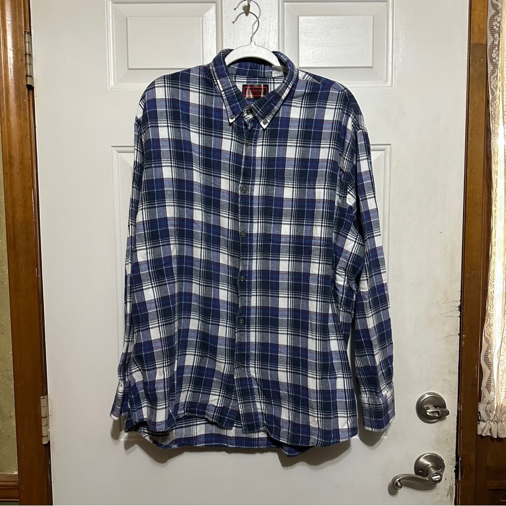 Five Brother Shirt Mens 2XL Plaid Flannel Button Up Heavy Cotton Vintage 90s‎